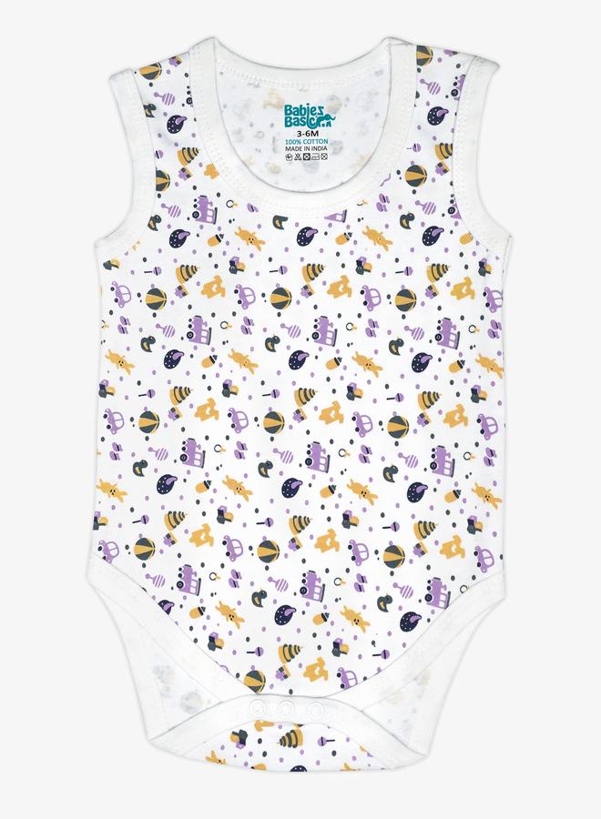 بابيز_بيسك طقم 3 قطع - بودي سوت بلا اكمام 100% قطن سوبر كومبد - Image 3